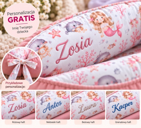 Personalizacja GRATIS - haft imienia na kokonie niemowlęcym