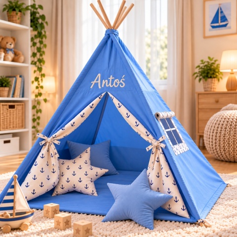 Namiot tipi dla dziecka z personalizowanym haftem imienia